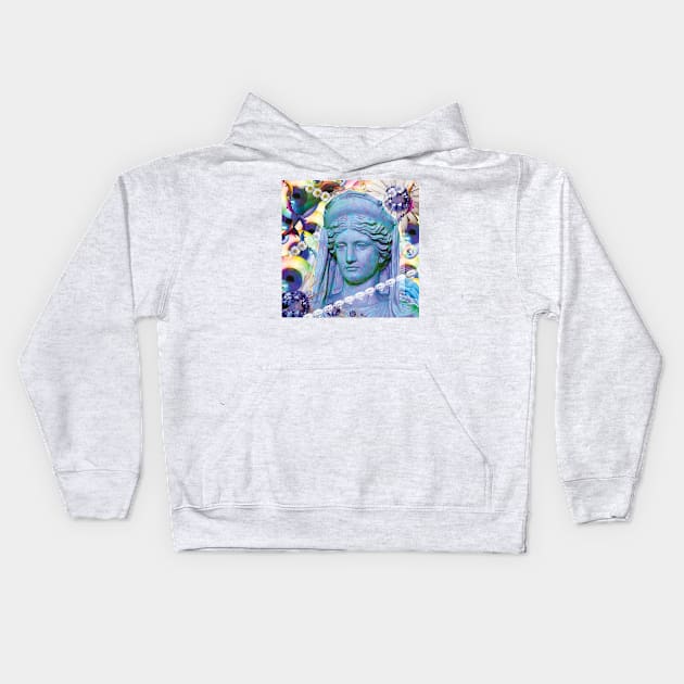 aqua glitch sees forever Kids Hoodie by STORMYMADE